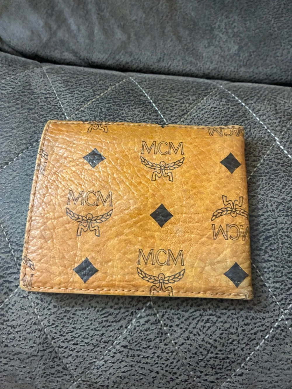 MCM Cognac Visetos Pattern Bi-Fold Card & Key Holder